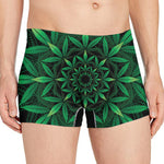 Cannabis Leaf Mandala Print Men's Boxer Briefs