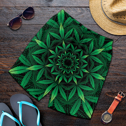 Cannabis Leaf Mandala Print Men's Shorts