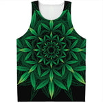 Cannabis Leaf Mandala Print Men's Tank Top