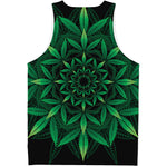 Cannabis Leaf Mandala Print Men's Tank Top