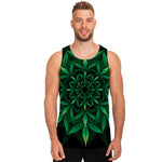 Cannabis Leaf Mandala Print Men's Tank Top
