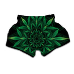 Cannabis Leaf Mandala Print Muay Thai Boxing Shorts