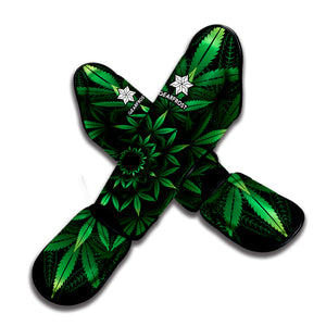 Cannabis Leaf Mandala Print Muay Thai Shin Guard