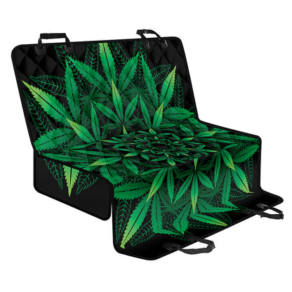 Cannabis Leaf Mandala Print Pet Car Back Seat Cover