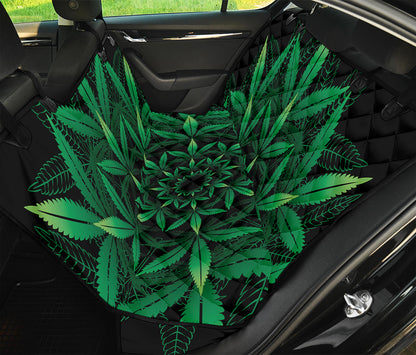 Cannabis Leaf Mandala Print Pet Car Back Seat Cover