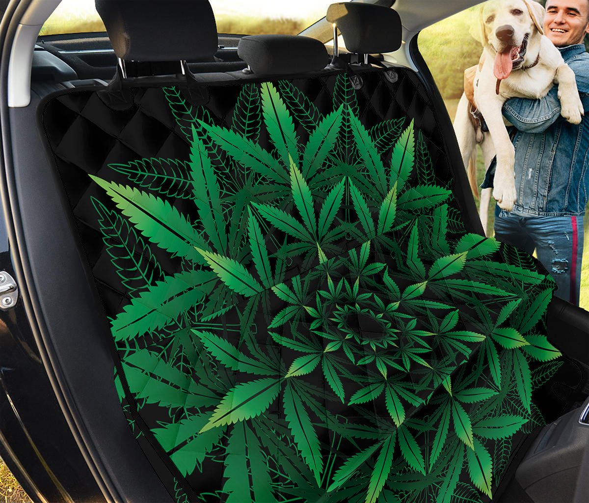 Cannabis Leaf Mandala Print Pet Car Back Seat Cover