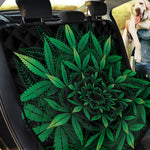 Cannabis Leaf Mandala Print Pet Car Back Seat Cover
