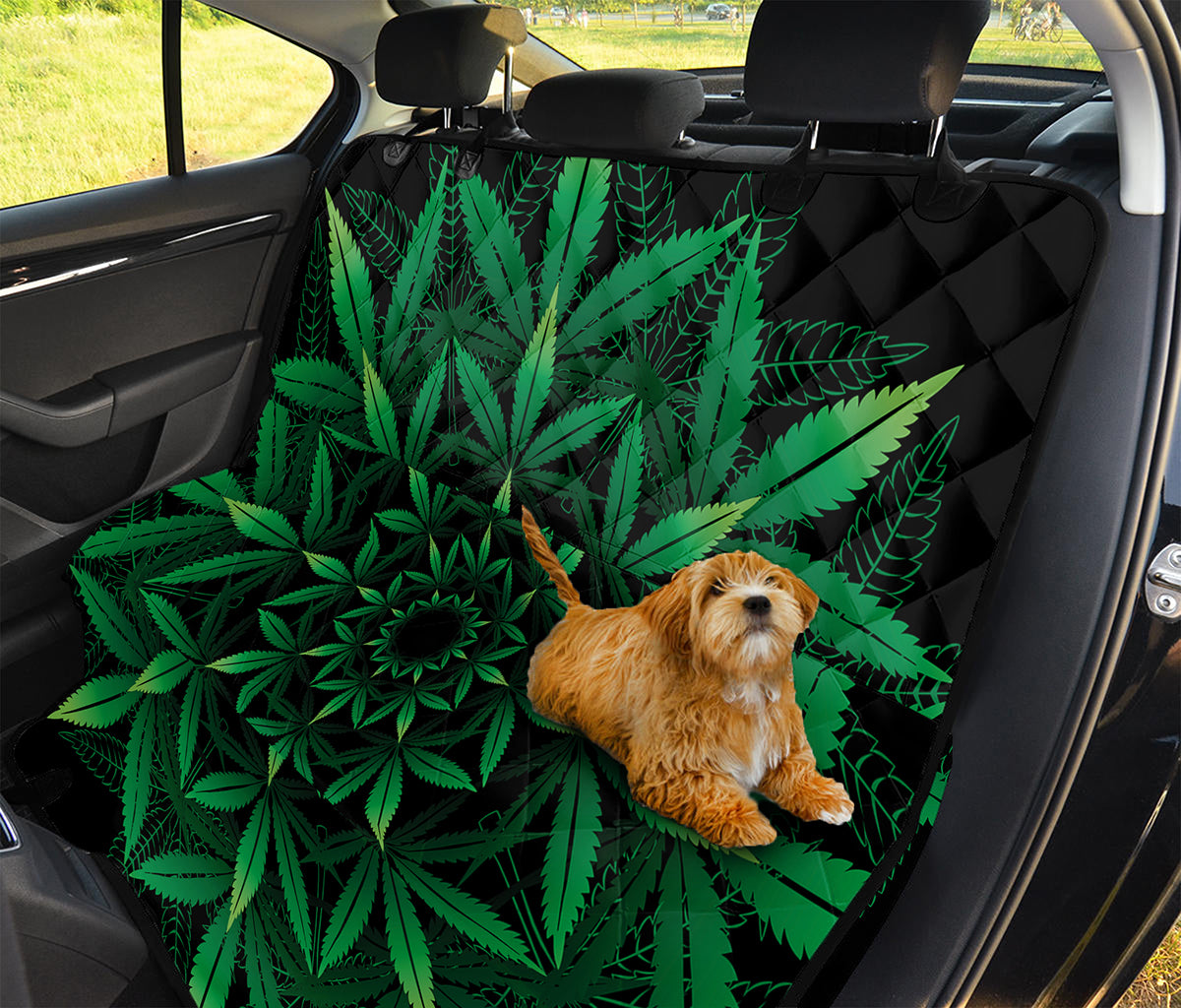Cannabis Leaf Mandala Print Pet Car Back Seat Cover