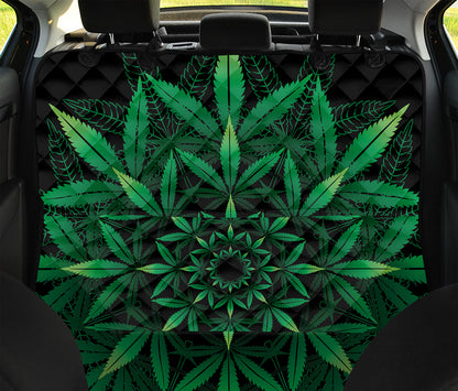 Cannabis Leaf Mandala Print Pet Car Back Seat Cover
