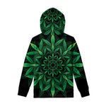 Cannabis Leaf Mandala Print Pullover Hoodie