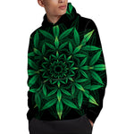 Cannabis Leaf Mandala Print Pullover Hoodie