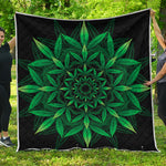 Cannabis Leaf Mandala Print Quilt