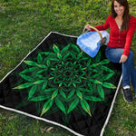 Cannabis Leaf Mandala Print Quilt