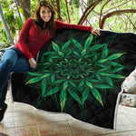 Cannabis Leaf Mandala Print Quilt