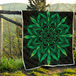Cannabis Leaf Mandala Print Quilt