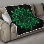 Cannabis Leaf Mandala Print Quilt