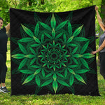 Cannabis Leaf Mandala Print Quilt