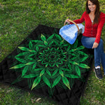 Cannabis Leaf Mandala Print Quilt