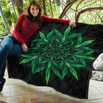 Cannabis Leaf Mandala Print Quilt