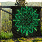 Cannabis Leaf Mandala Print Quilt