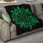 Cannabis Leaf Mandala Print Quilt