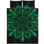 Cannabis Leaf Mandala Print Quilt Bed Set
