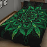 Cannabis Leaf Mandala Print Quilt Bed Set