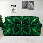 Cannabis Leaf Mandala Print Sofa Cover