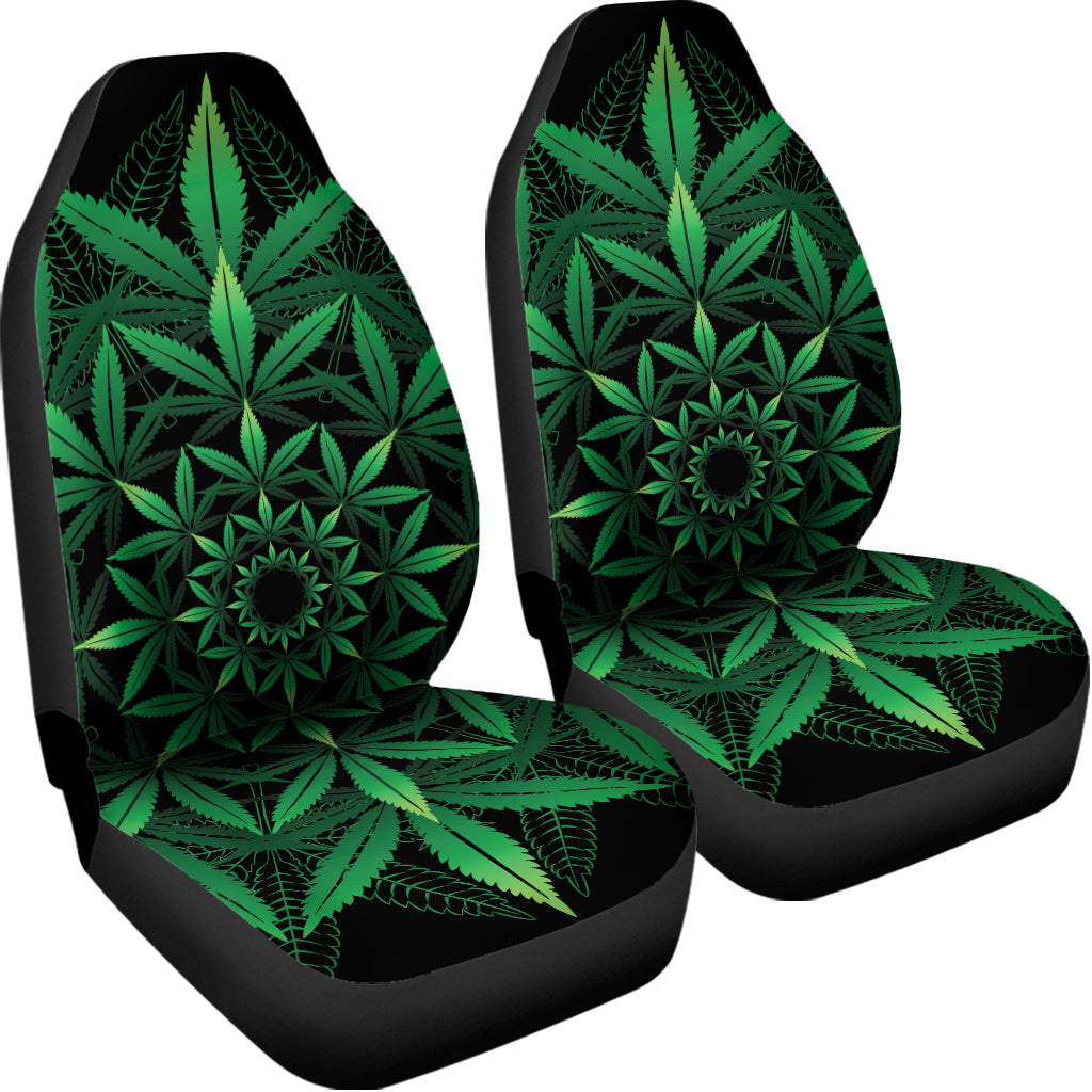 Cannabis Leaf Mandala Print Universal Fit Car Seat Covers