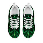 Cannabis Leaf Mandala Print White Sneakers