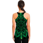 Cannabis Leaf Mandala Print Women's Racerback Tank Top