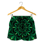 Cannabis Leaf Mandala Print Women's Shorts