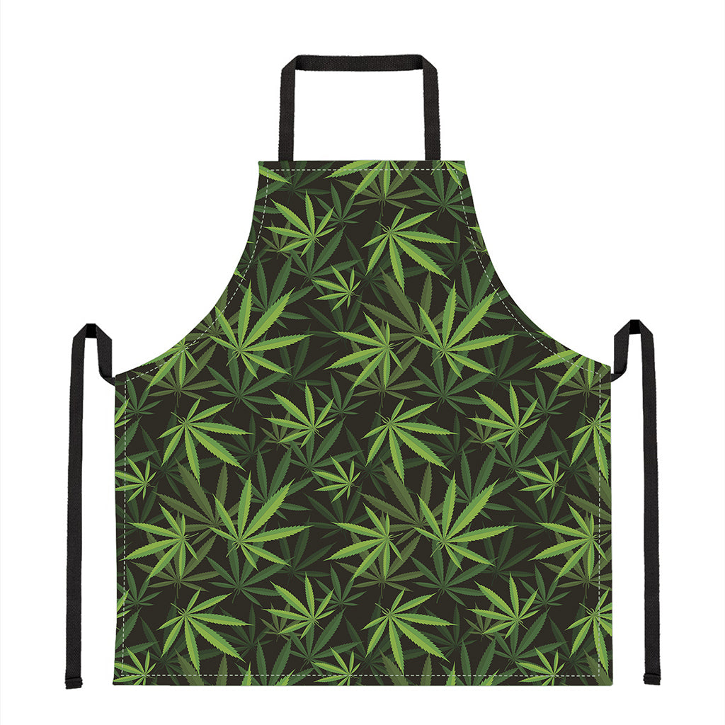 Cannabis Leaves Pattern Print Apron