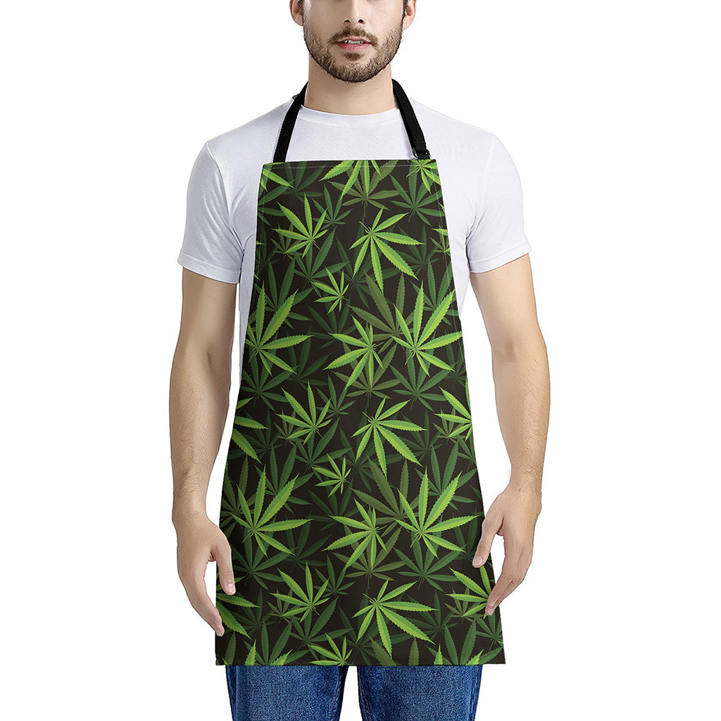 Cannabis Leaves Pattern Print Apron