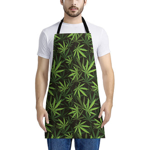 Cannabis Leaves Pattern Print Apron