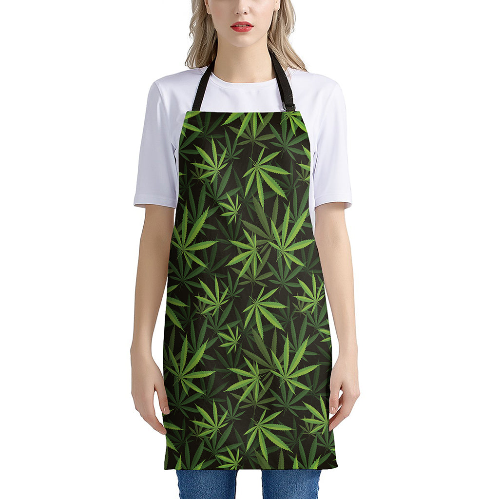 Cannabis Leaves Pattern Print Apron