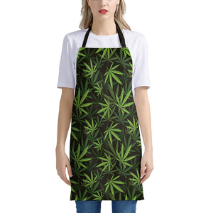 Cannabis Leaves Pattern Print Apron