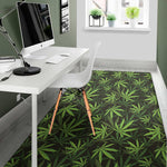 Cannabis Leaves Pattern Print Area Rug