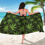 Cannabis Leaves Pattern Print Beach Sarong Wrap