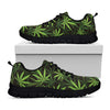 Cannabis Leaves Pattern Print Black Sneakers