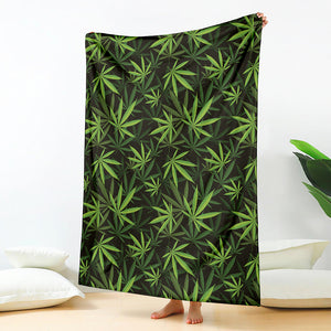 Cannabis Leaves Pattern Print Blanket