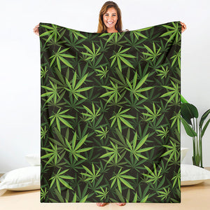 Cannabis Leaves Pattern Print Blanket