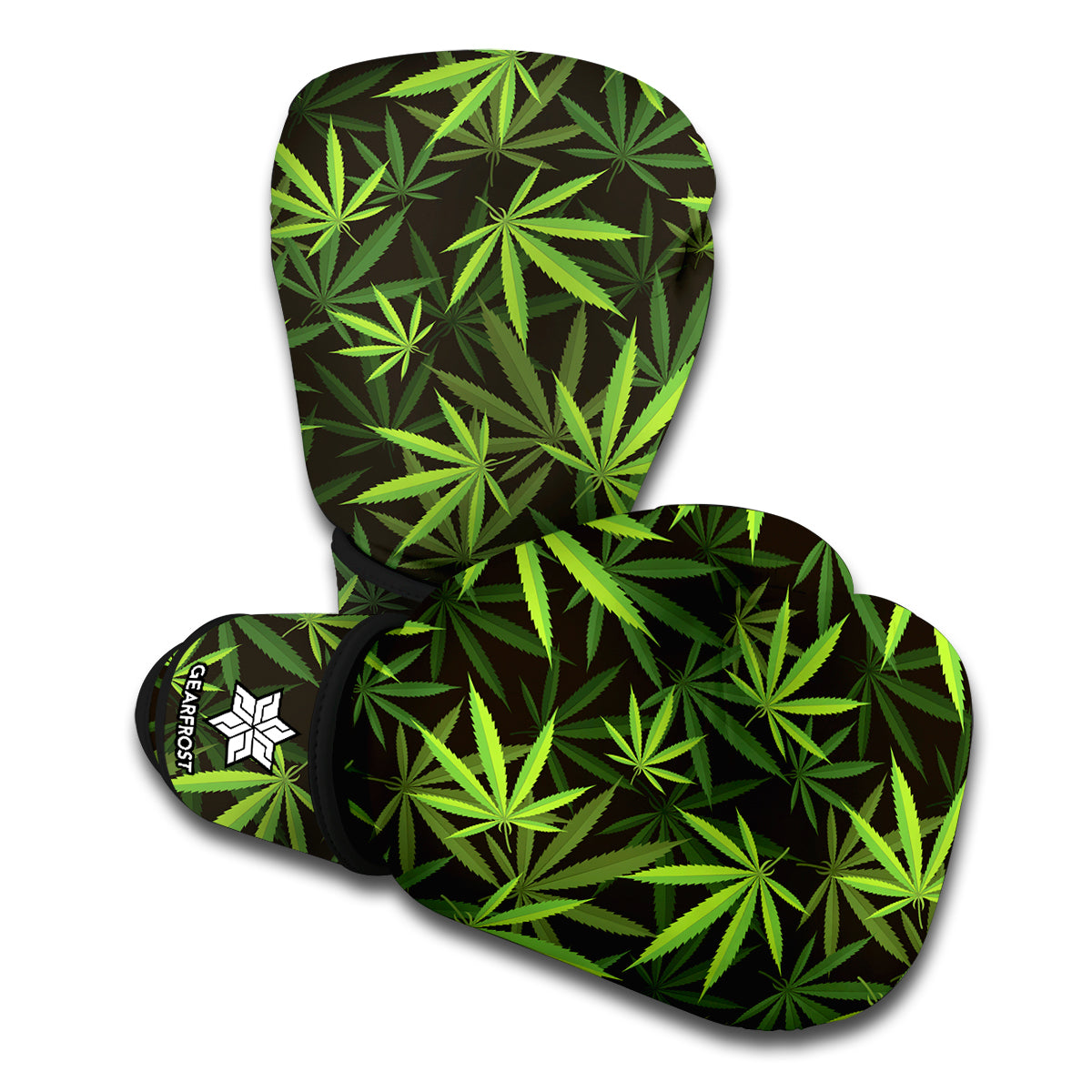 Cannabis Leaves Pattern Print Boxing Gloves