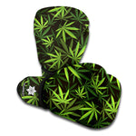 Cannabis Leaves Pattern Print Boxing Gloves