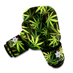 Cannabis Leaves Pattern Print Boxing Gloves