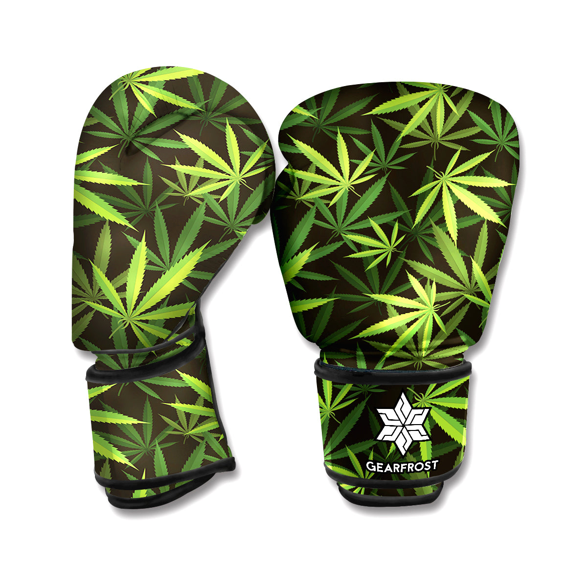 Cannabis Leaves Pattern Print Boxing Gloves