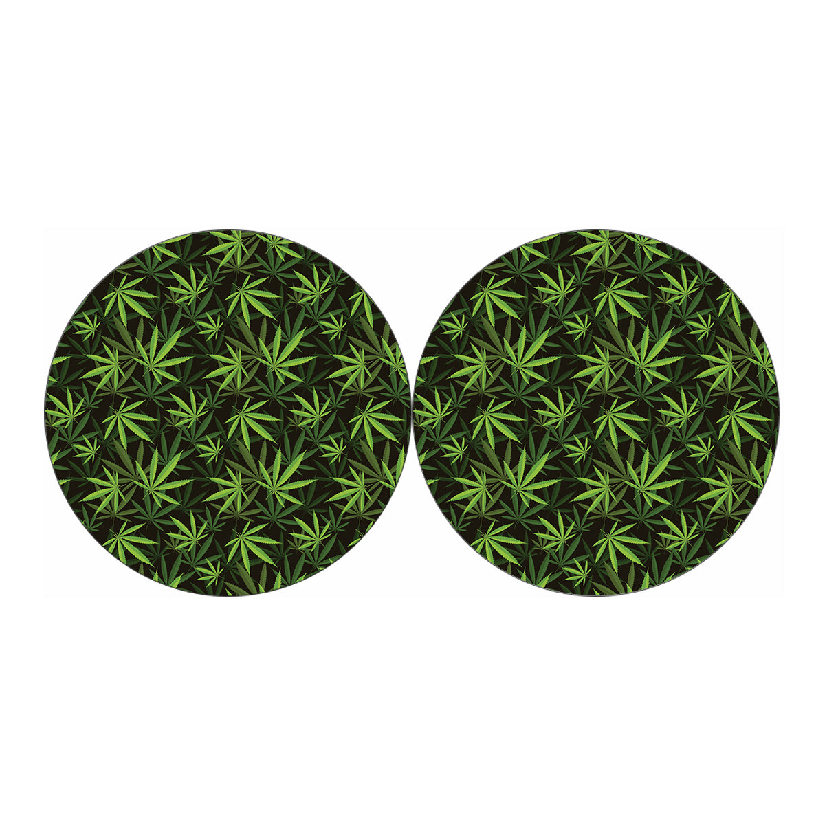 Cannabis Leaves Pattern Print Car Coasters
