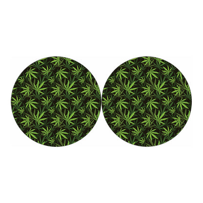 Cannabis Leaves Pattern Print Car Coasters
