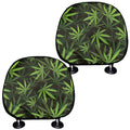 Cannabis Leaves Pattern Print Car Headrest Covers