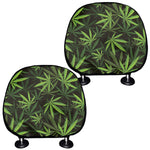 Cannabis Leaves Pattern Print Car Headrest Covers